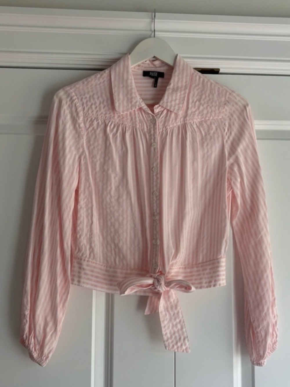Tie-Front Button-Down Blouse